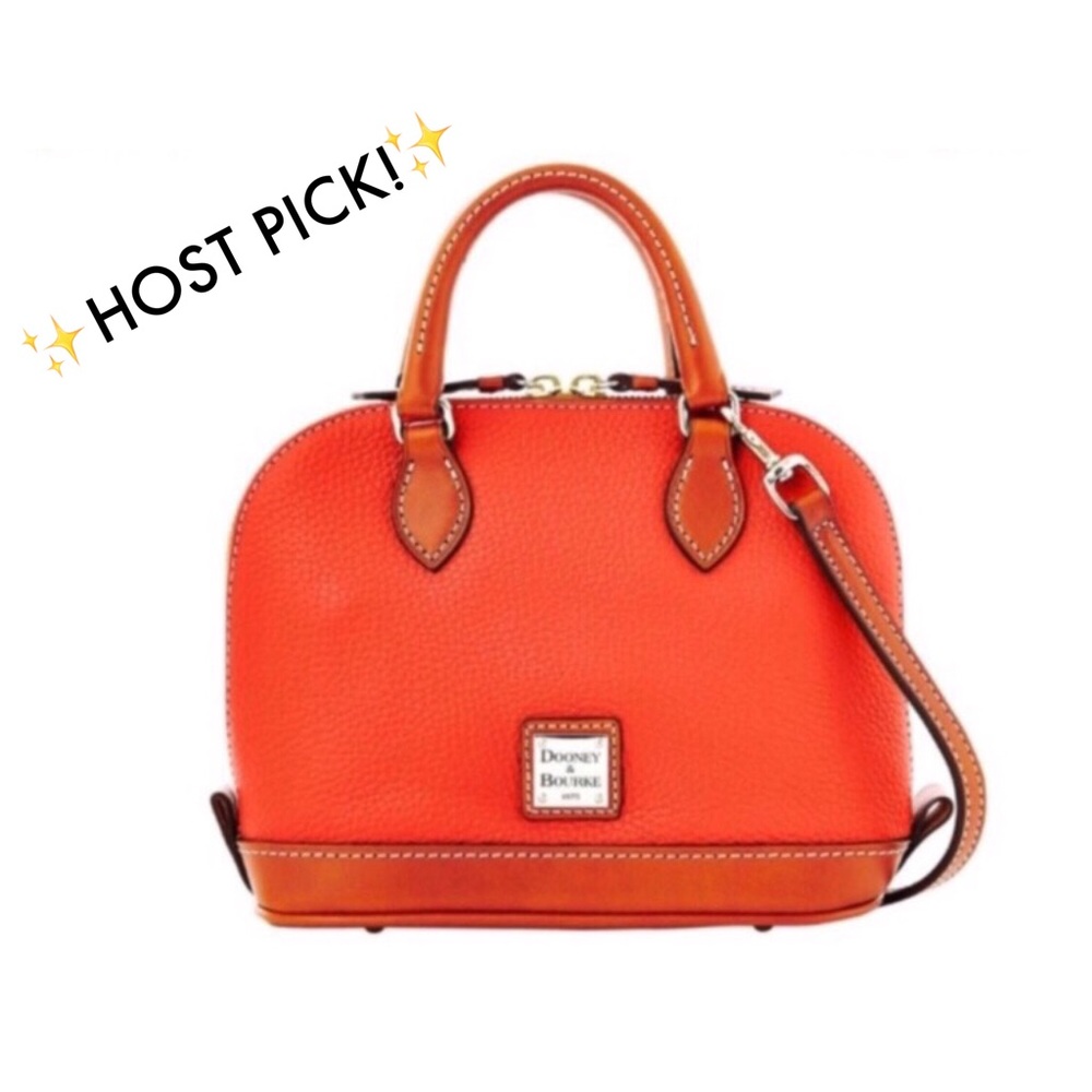 Dooney & Bourke Orange Pebble Leather Satchel